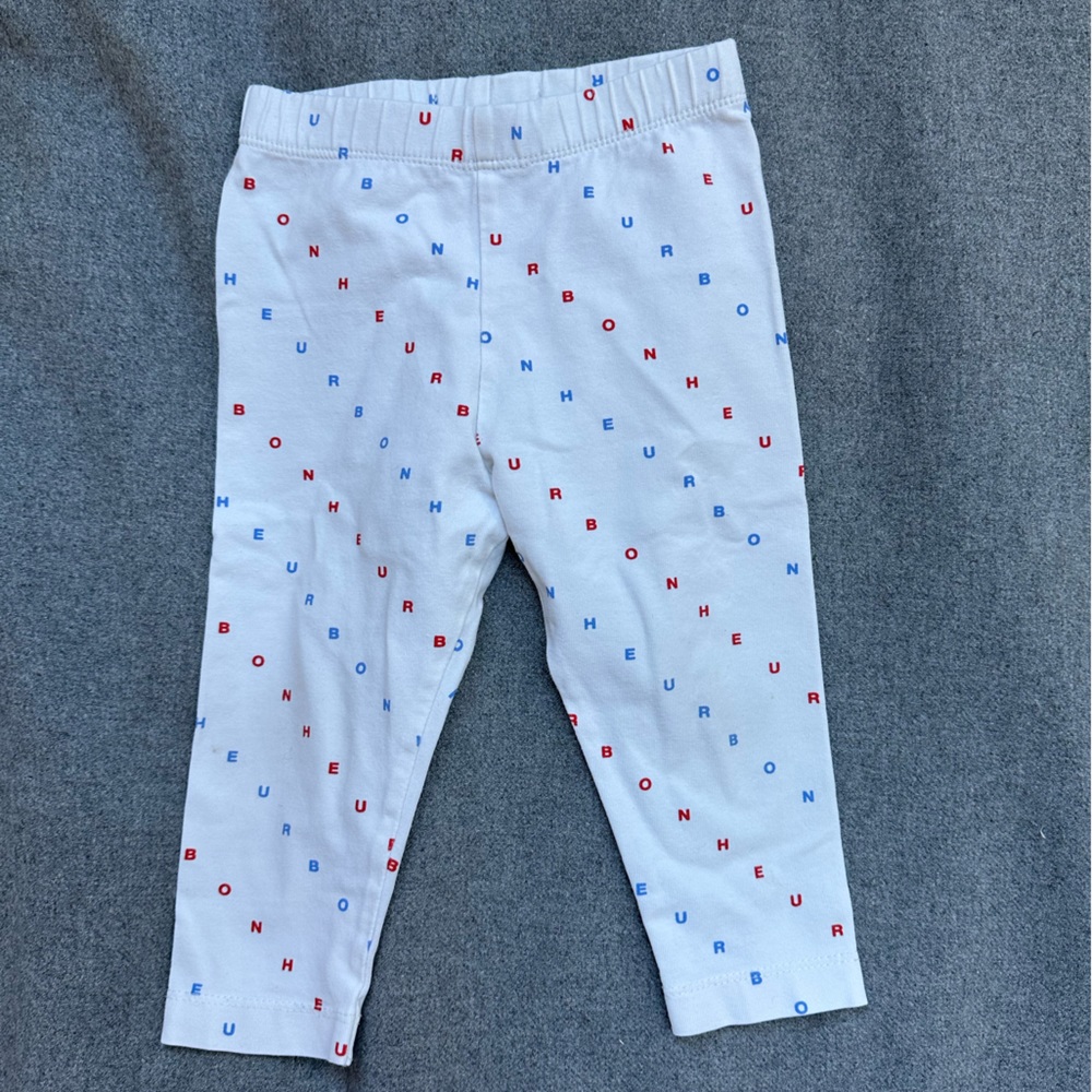 TinyCottons - Baby White Leggings with Red and Blue Print